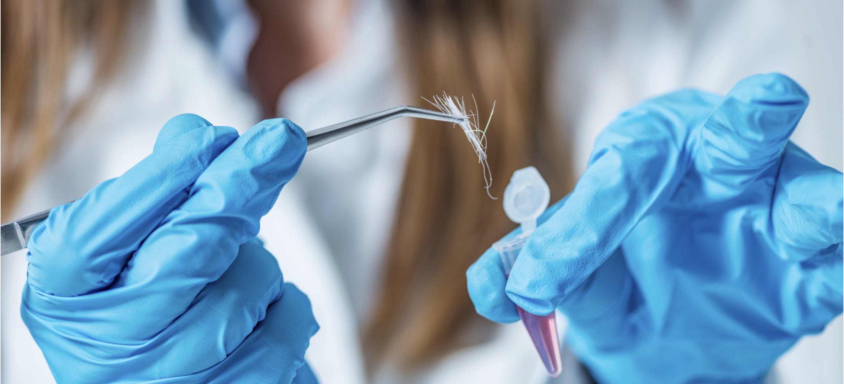 laboratory specialist places an item in a plastic tube